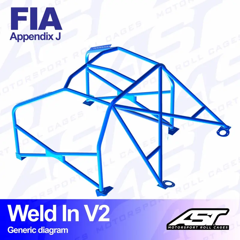 Arceau 8 Points à Souder AST Rollcages V2 pour Nissan Micra / March (K11) - FIA Marque