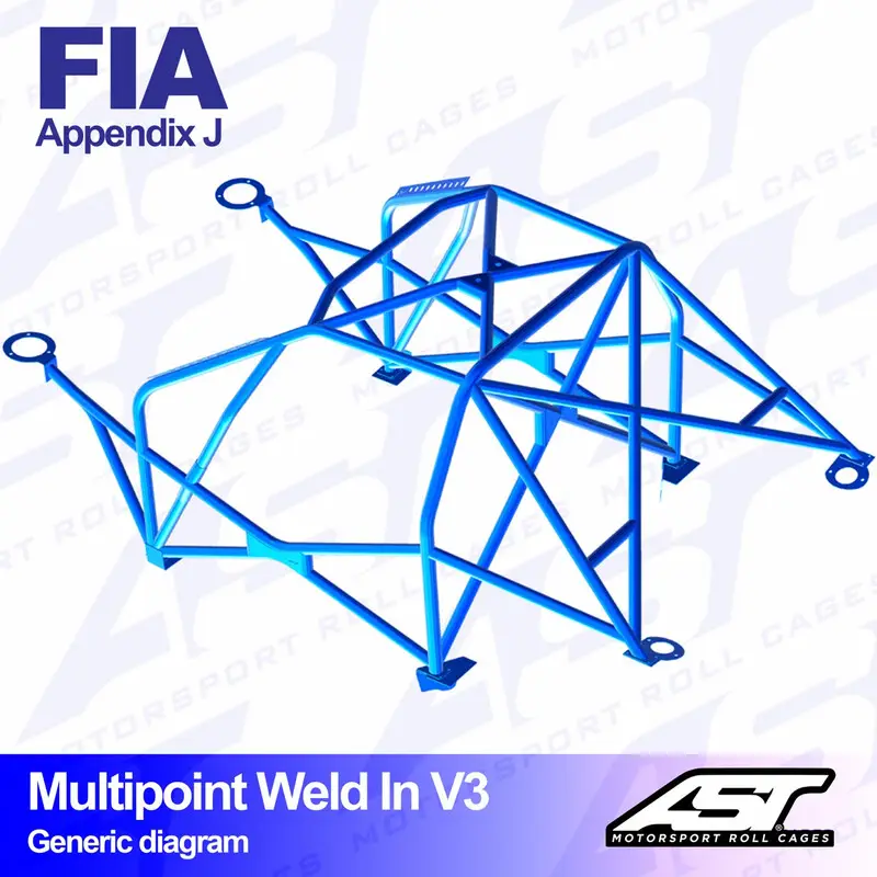 Arceau 10 Points à Souder AST Rollcages V3 pour Honda Civic EP - FIA Haute Qualité