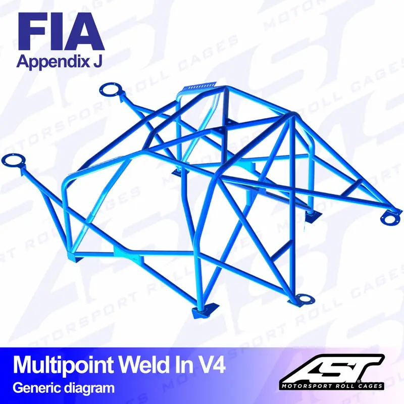 Prix Réduit Arceau 10 Points à Souder AST Rollcages V4 pour Ford Fiesta MK1 - 3 Portes - FIA