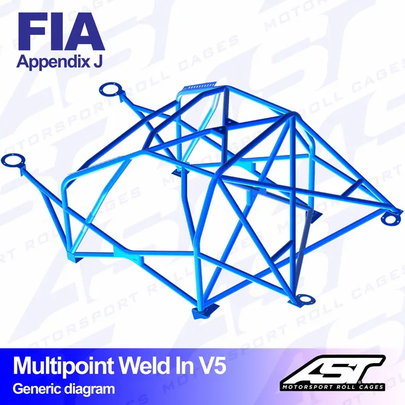 Meilleure Vente Arceau 10 Points à Souder AST Rollcages V5 pour Ford Fiesta MK1 - 3 Portes - FIA