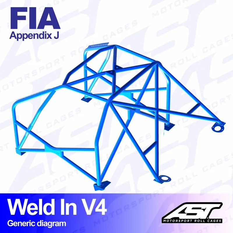 Bon Plan Arceau 8 Points à Souder AST Rollcages V4 pour Ford Fiesta MK1 - 3 Portes - FIA