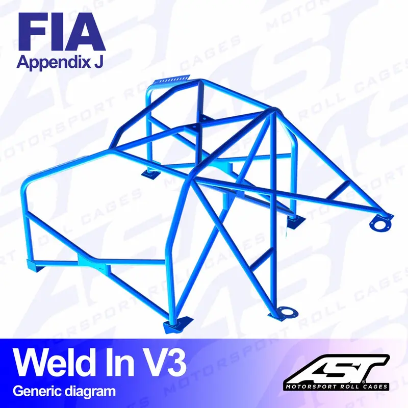 Arceau 8 Points à Souder AST Rollcages V3 pour Ford Fiesta MK1 - 3 Portes - FIA Vente Directe