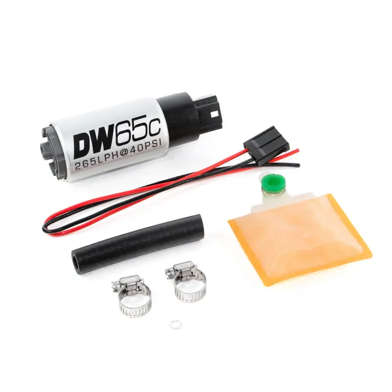Pompe à Essence Deatschwerks DW65C 265 L/h E85, Kit d'Installation Universel Réduction