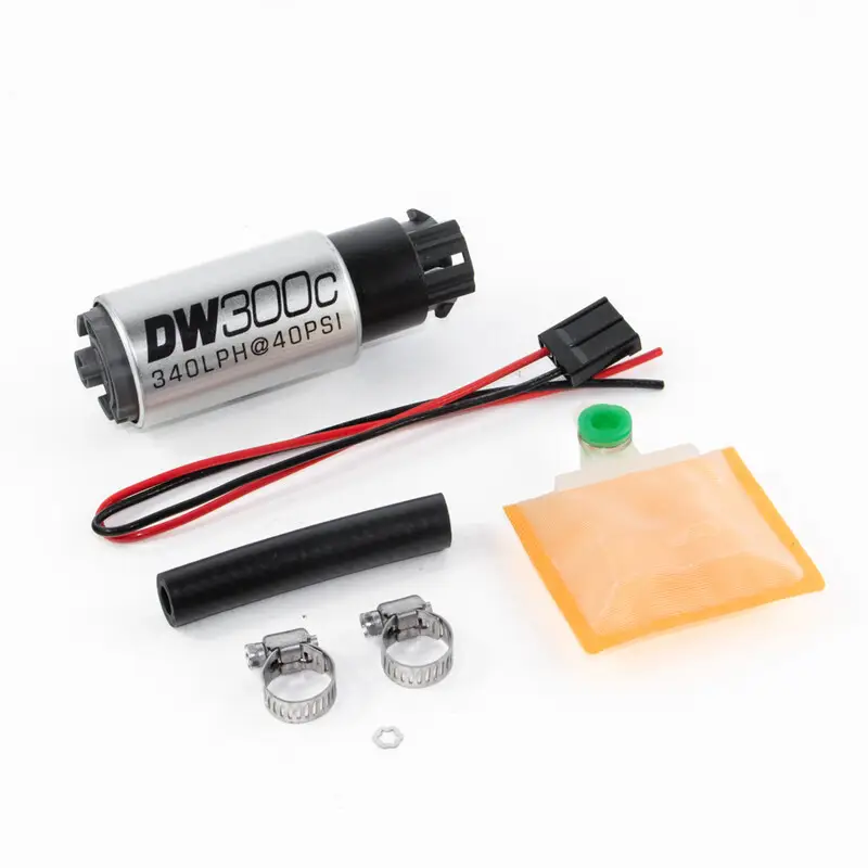 Commander Maintenant Pompe à Essence Deatschwerks DW300C 340 L/h E85, Kit d'Installation Universel, avec Clips