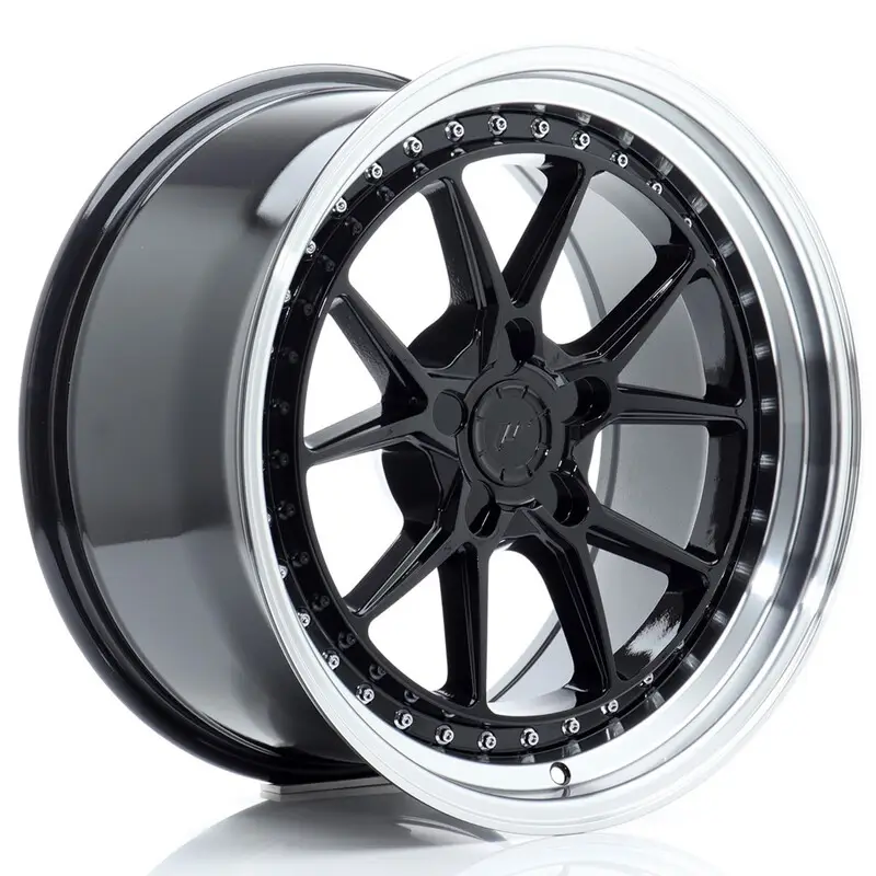 Japan Racing JR-39 18x9.5" (5 trous - sur mesure) ET15-35, Noir / Brillant Usine Directe