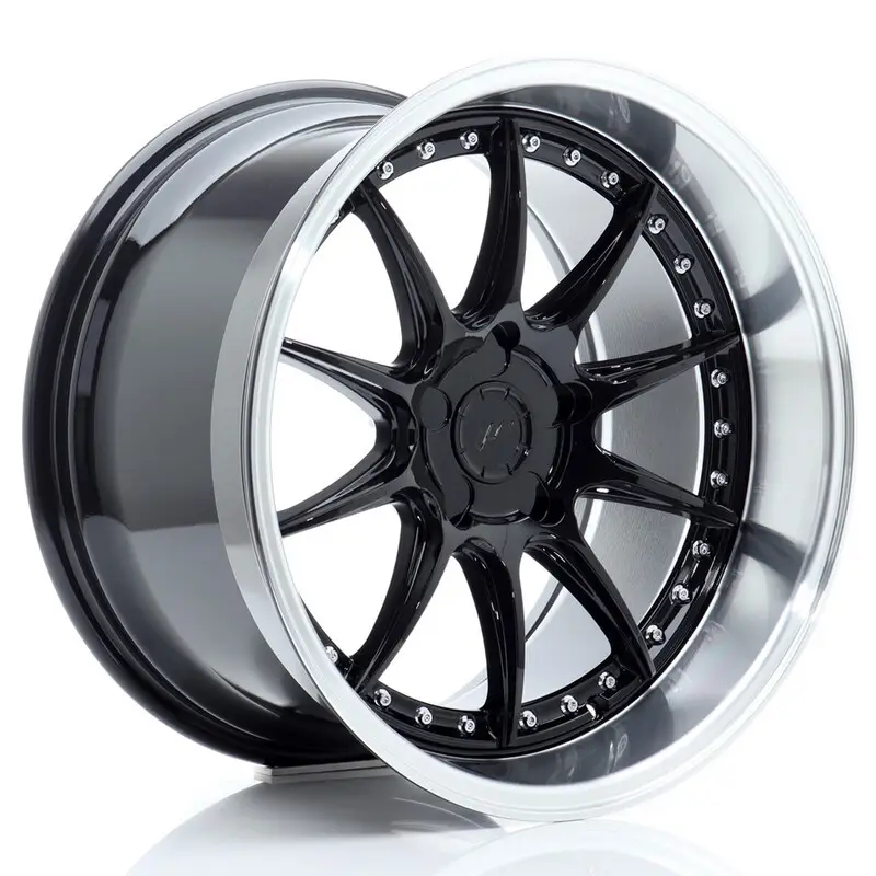 Solde Japan Racing JR-41 18x10.5" (5 trous - sur mesure) ET15-25, Noir / Brillant