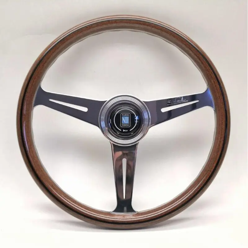 Volant Nardi Classic ND36, Bois, Branches Chromées, Plat Top Vente