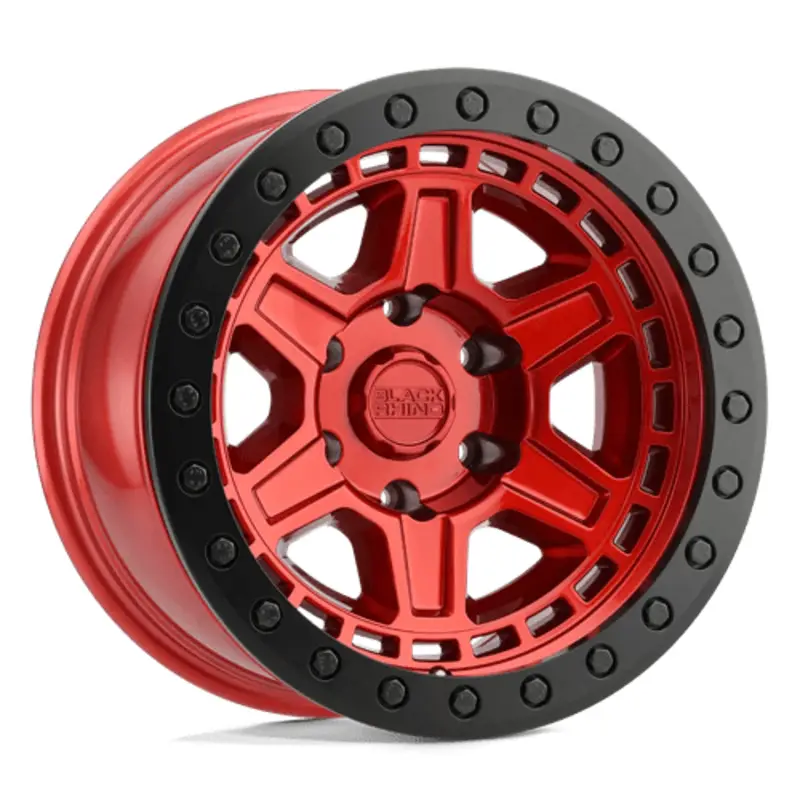 Dernière Chance Black Rhino Reno 17X9 5x127 ET0, Rouge Candy, Anneau Noir
