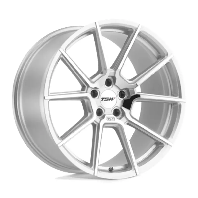TSW Chrono 18x8.5 5x114.3 ET40, Gris Argenté, Branches Polies Authentique