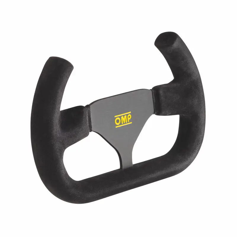 Volant OMP Indy Open Plat, Cuir Noir Retourné, Branches Noires Nouvel Arrivage