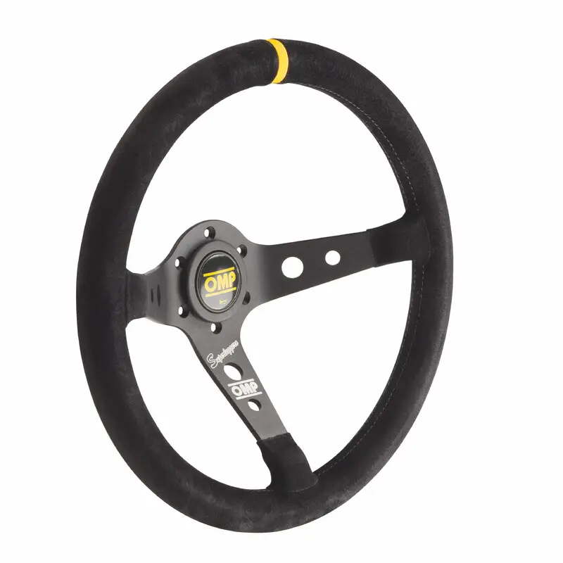Acheter Direct Volant OMP Corsica Superleggero Tulipé (95 mm), Cuir Noir Retourné, Branches Noires