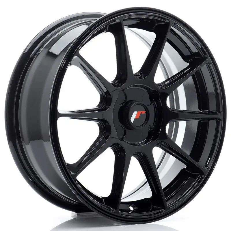 Commande En Gros Japan Racing JR-11 17x7" (4 trous - sur mesure) ET20-38, Noir Brillant