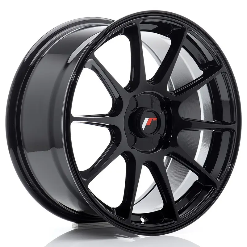 Japan Racing JR-11 17x8" (4 trous - sur mesure) ET20-35, Noir Brillant Commander Vite