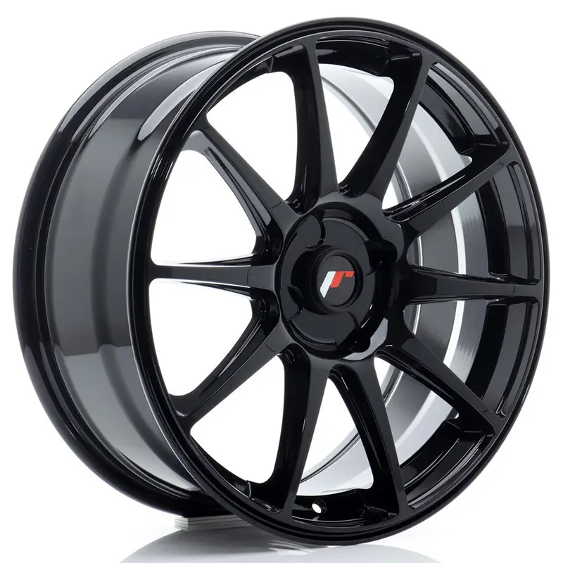 Japan Racing JR-11 18x7.5" (4 trous - sur mesure) ET20-40, Noir Brillant Petit Prix