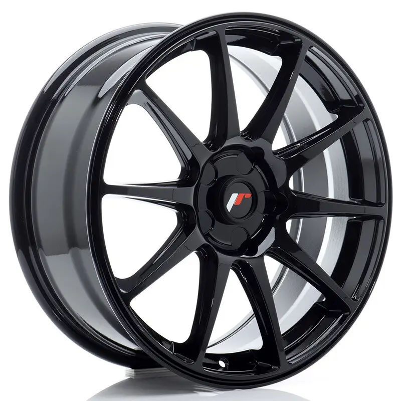 Petit Prix Japan Racing JR-11 18x7.5" (5 trous - sur mesure) ET20-40, Noir Brillant