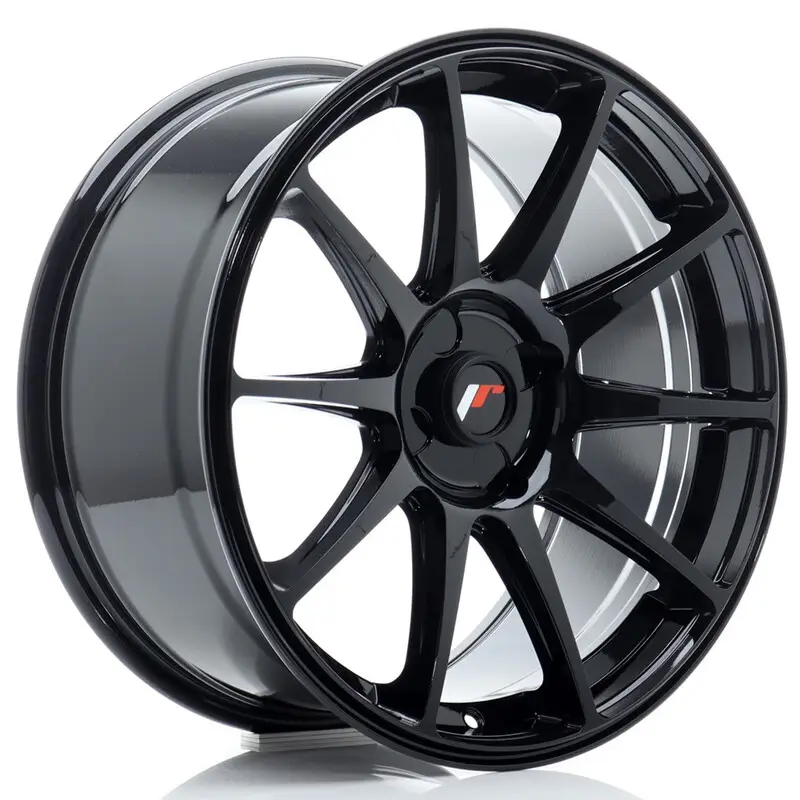 Japan Racing JR-11 18x8.5" (4 trous - sur mesure) ET20-40, Noir Brillant Meilleur Prix
