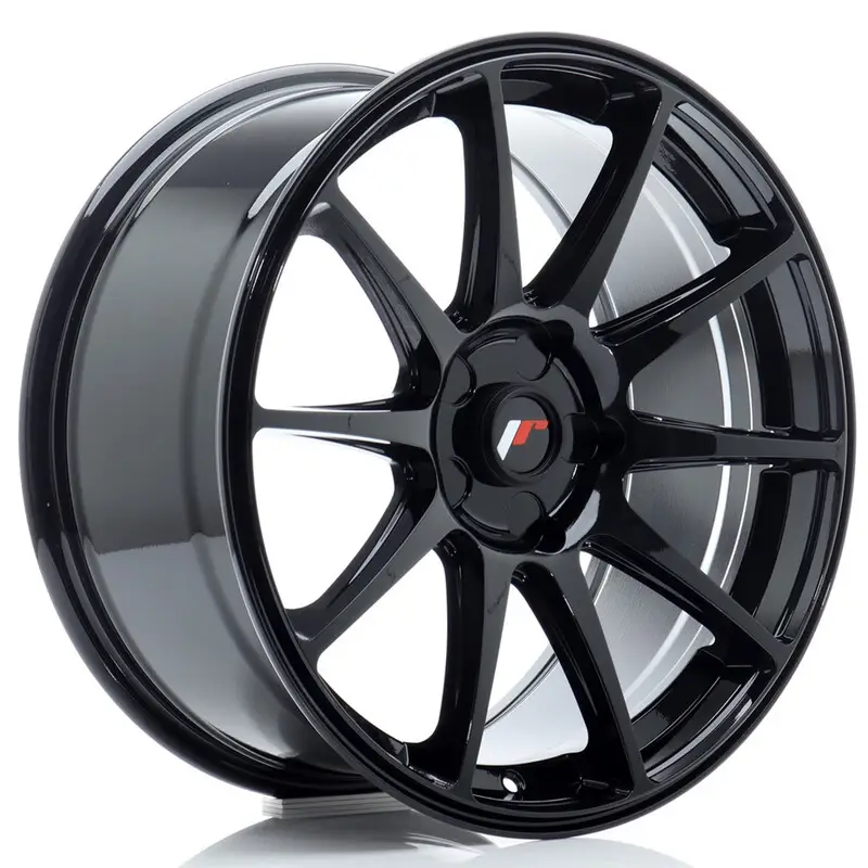 Japan Racing JR-11 18x8.5" (5 trous - sur mesure) ET20-40, Noir Brillant Petit Prix