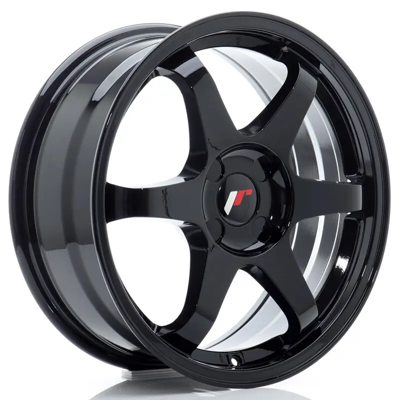 Japan Racing JR-3 17x7" (4 trous - sur mesure) ET20-42, Noir Brillant Dernier Modèle