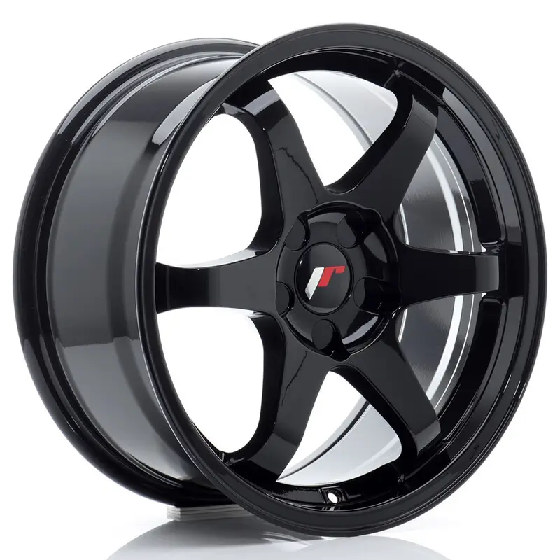 Authentique Japan Racing JR-3 17x8" (5 trous - sur mesure) ET20-35, Noir Brillant