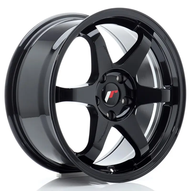 Japan Racing JR-3 17x8" 4x100 ET35, Noir Brillant Seulement Aujourd’hui