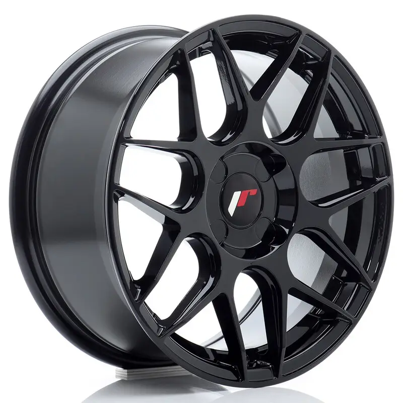 Japan Racing JR-18 16x7" (4 trous - sur mesure) ET20-35, Noir Brillant Promotion Saisonnière