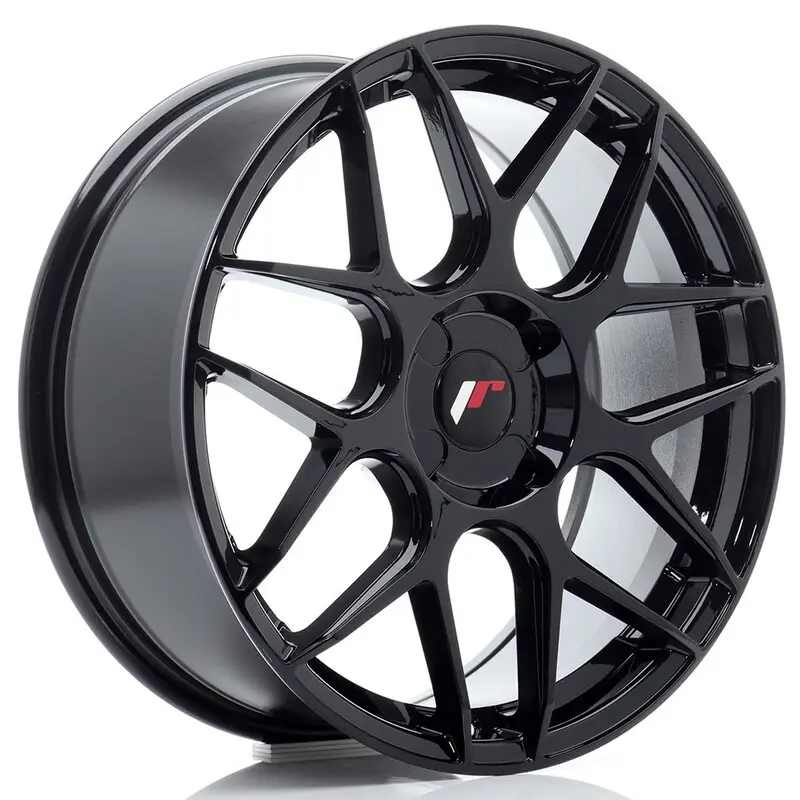Prix Cassé Japan Racing JR-18 18x7.5" (4 trous - sur mesure) ET20-40, Noir Brillant