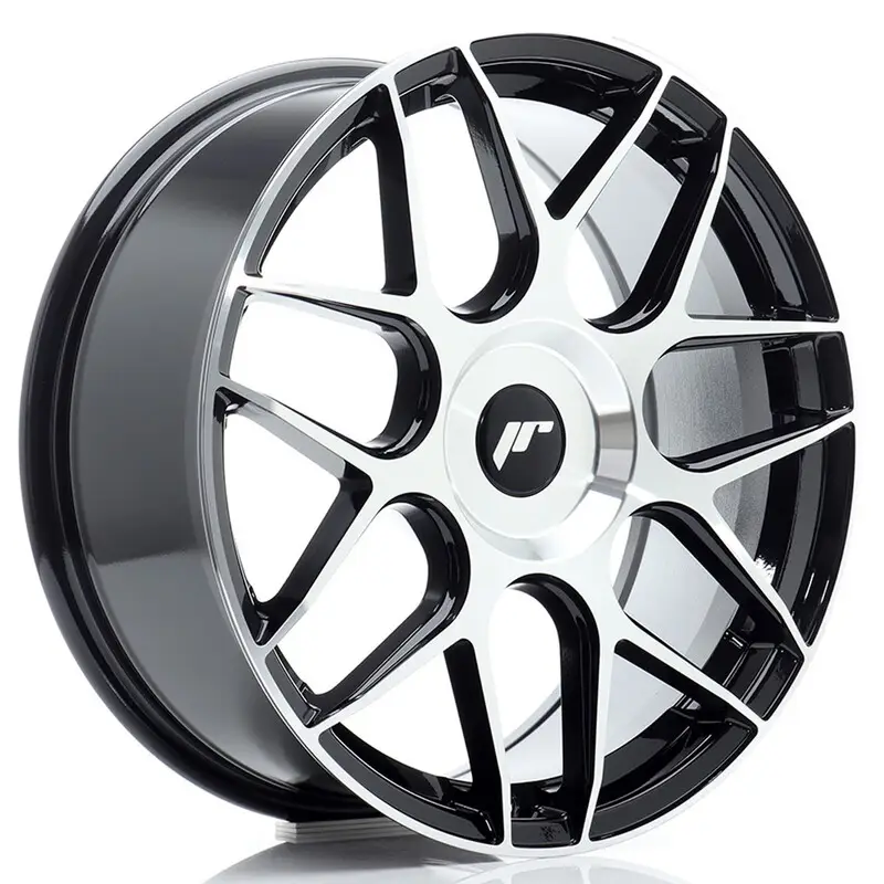 Authentique Japan Racing JR-18 18x7.5" (4 & 5 trous - sur mesure) ET20-40, Noir Poli