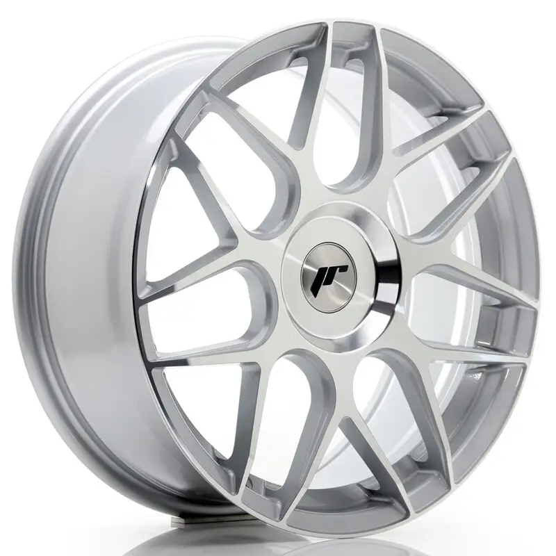 Japan Racing JR-18 18x7.5" (4 & 5 trous - sur mesure) ET20-40, Gris Argenté Poli Livraison Gratuite