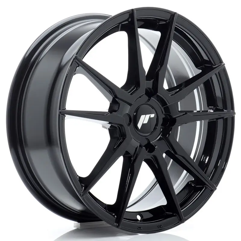 Japan Racing JR-21 17x7" (4 trous - sur mesure) ET20-40, Noir Brillant Nouvelle Collection