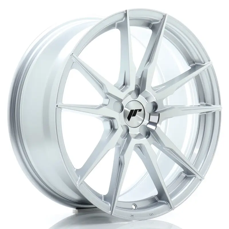 Expédié Aujourd’hui Japan Racing JR-21 19x8.5" (5 trous - sur mesure) ET20-45, Gris Argenté Poli