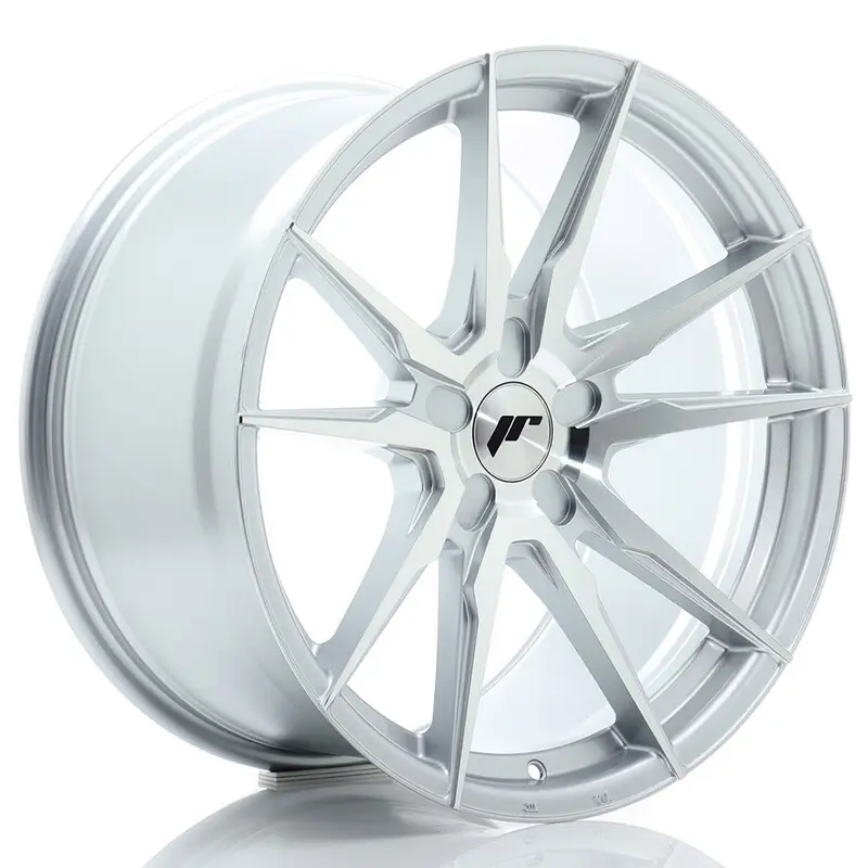 Japan Racing JR-21 Extreme Concave 19x9.5" (5 trous - sur mesure) ET20-45, Gris Argenté Poli Dernier Modèle