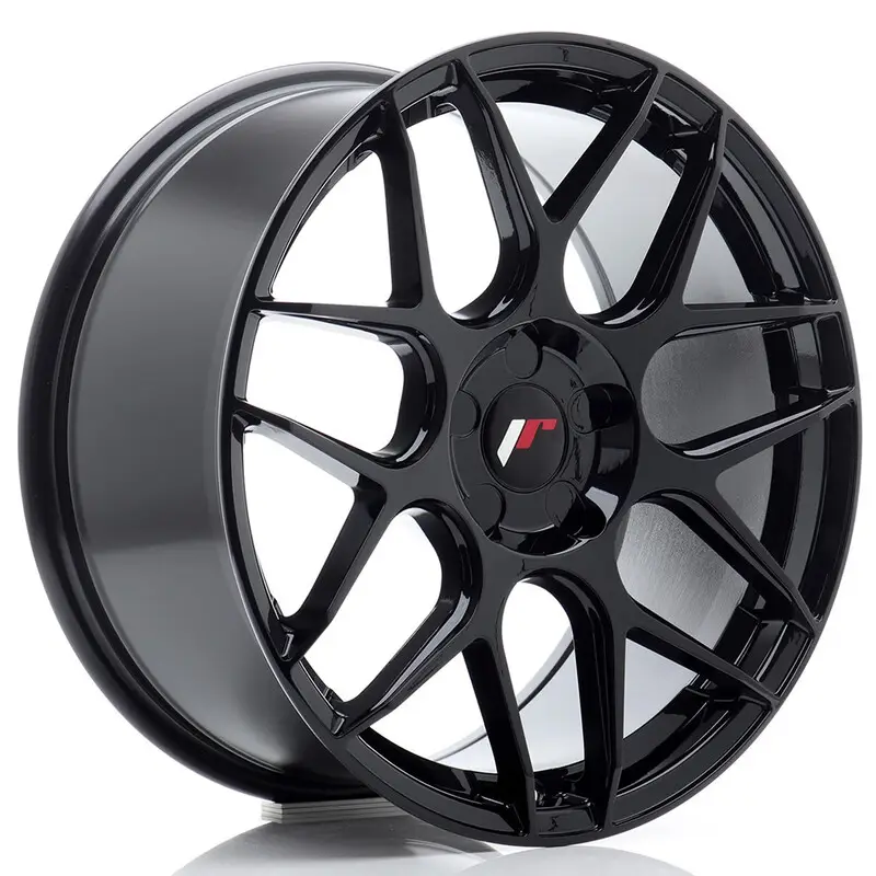 Populaire Japan Racing JR-18 18x8.5" (5 trous - sur mesure) ET20-45, Noir Brillant