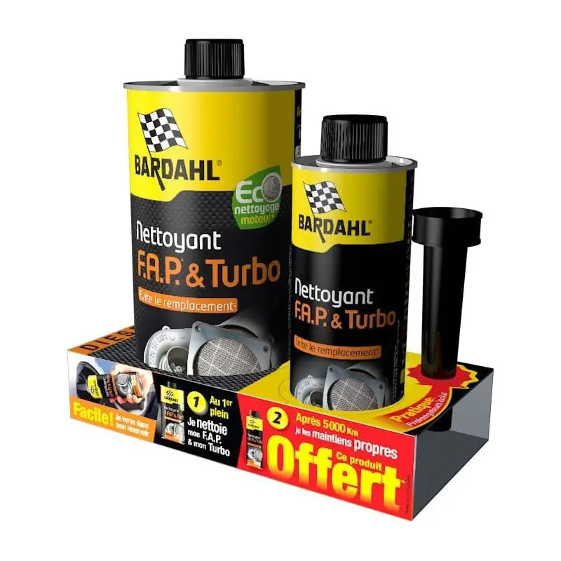 Lot Nettoyant FAP & Turbo Diesel Bardahl (1L + 300 ml Offert) Offre Exclusive