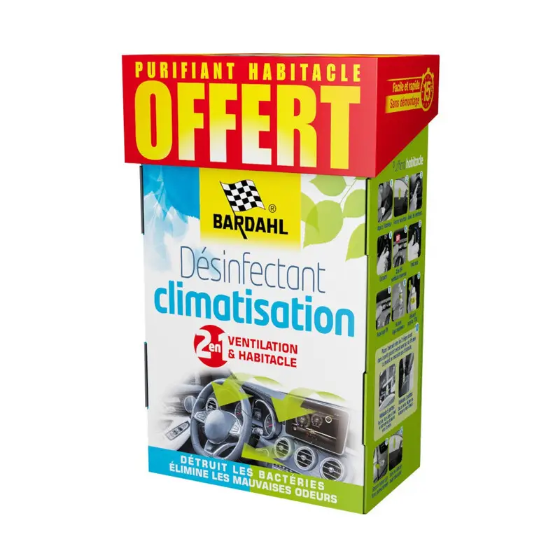 Promotion Pack Désinfectant Climatisation 2-en-1 Bardahl (2 x 125 ml)