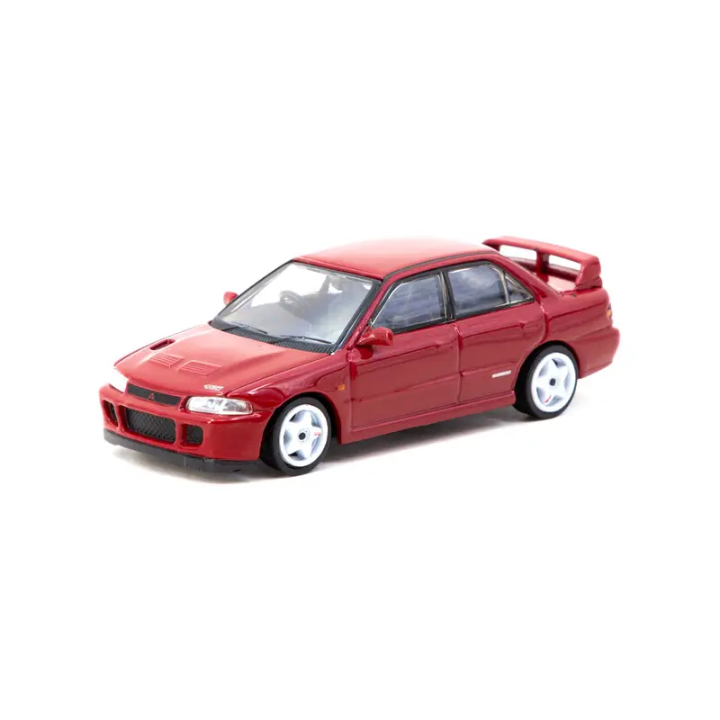 Tarmac Works 1/64 - Mitsubishi Lancer GSR Evolution II | Rouge + Cartes à Collectionner Commande En Gros