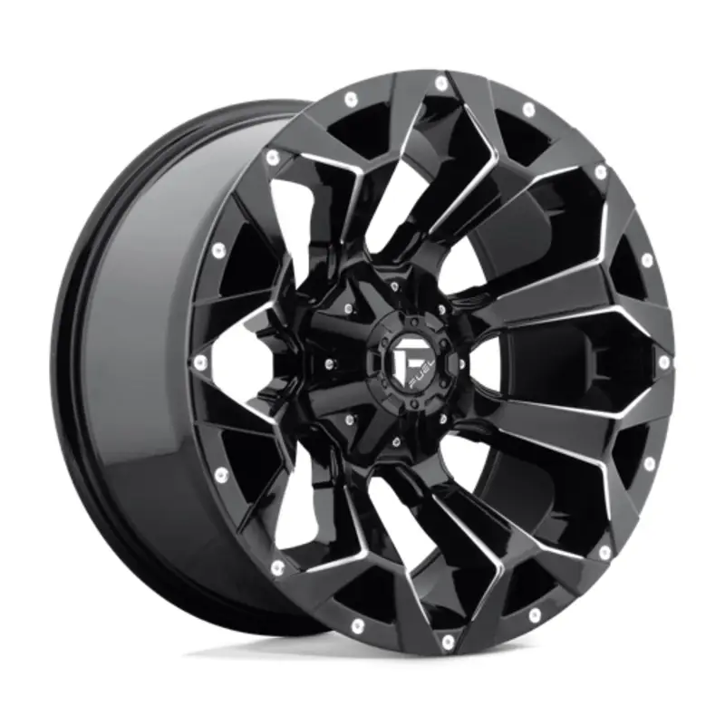 Certifié Fuel D576 Assault 20X10 8x165.1 ET-18, Noir Brillant, Branches Usinées