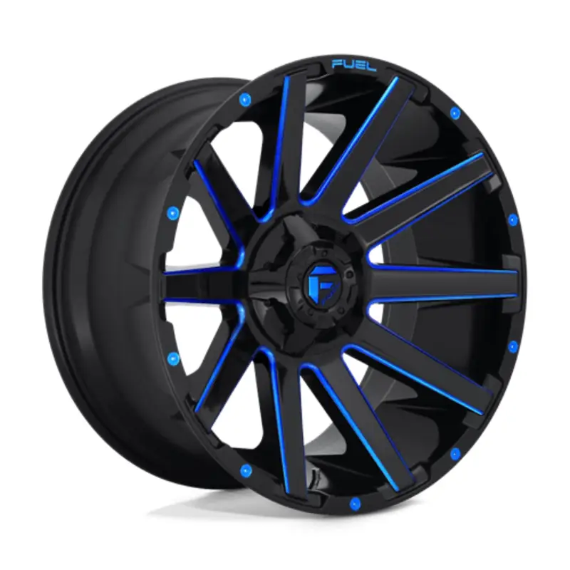 Fuel D644 Contra 20X10 6x135/139.7 ET-19, Noir Brillant, Teinte Bleue Bon Marché