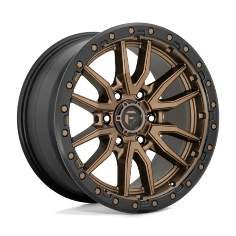 Expédié Aujourd’hui Fuel D681 Rebel 17X9 6x139.7 ET-12, Bronze Mat, Cerclage Noir