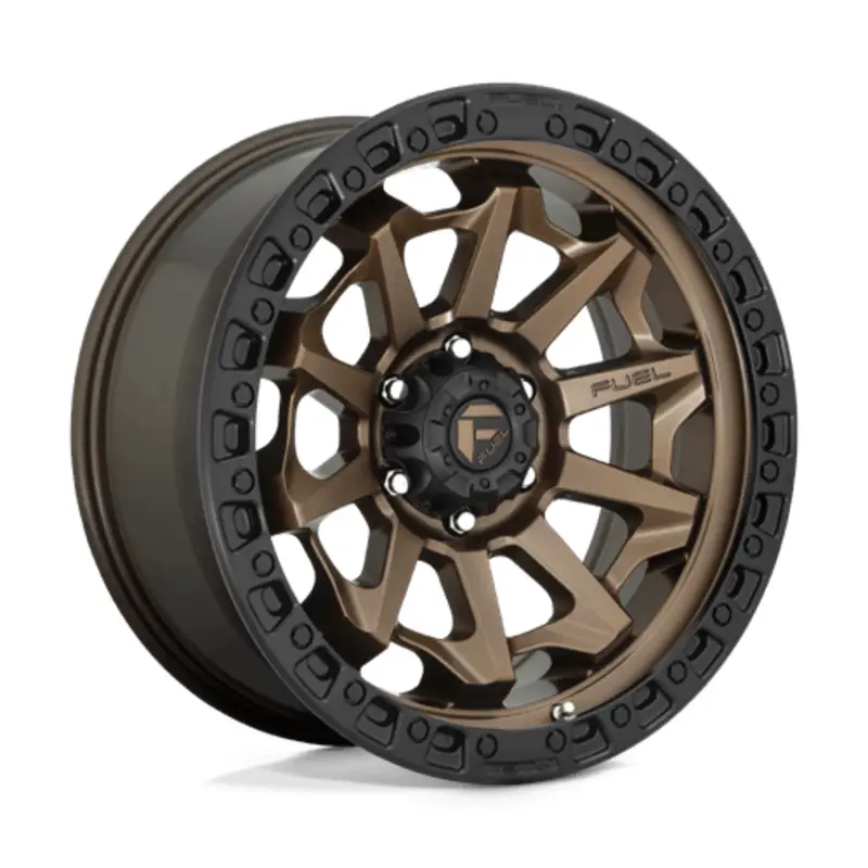 Paiement Sécurisé Fuel D696 Covert 16X8 5x139.7 ET1, Bronze Mat, Cerclage Noir