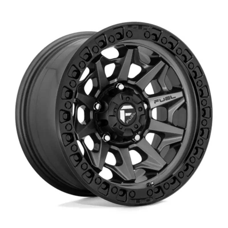 Fuel D716 Covert 15X8 5x139.7 ET-19, Gunmetal Mat, Anneau Noir Retour Gratuit
