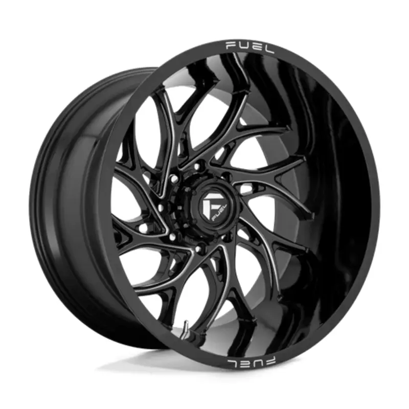 Fuel D741 Runner 24x11" 6x139.7 ET00, Noir Brillant, Branches Usinées Commander Vite
