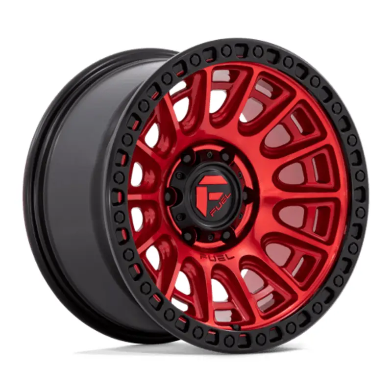Fuel D834 Cycle 17x8.5" 5x127 ET30, Rouge Candy, Anneau Noir Haute Qualité