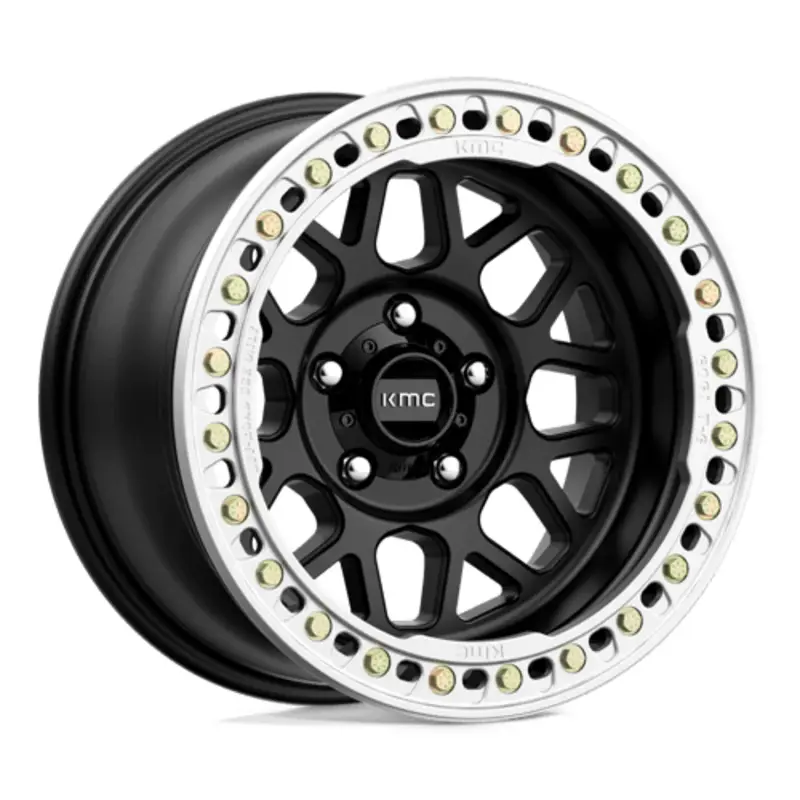 Super Prix KMC KM235 Grenade Crawl Beadlock 17X8.5 5x127 ET18, Noir Satiné