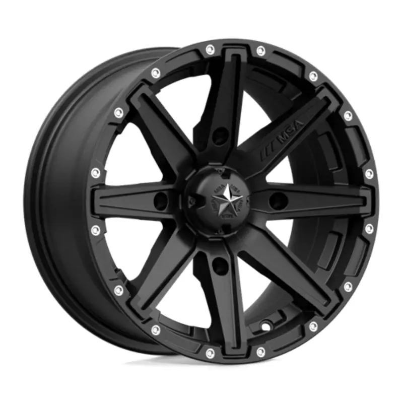 Marque MSA Offroad Wheels M33 Clutch UTV 14X10 4x156 ET0, Noir Satiné