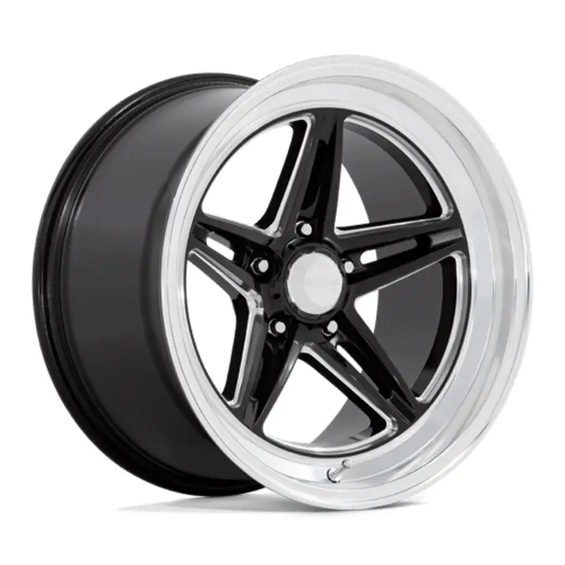 American Racing Vintage VN514 Groove 18x10" 5x114.3 ET0, Noir Brillant, Rebord Diamant Vente Directe