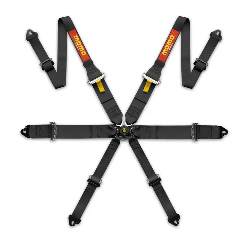 Offre Exclusive Harnais 6 Points 3"+2" Momo Pro Driver (FIA, Hans) - Noir