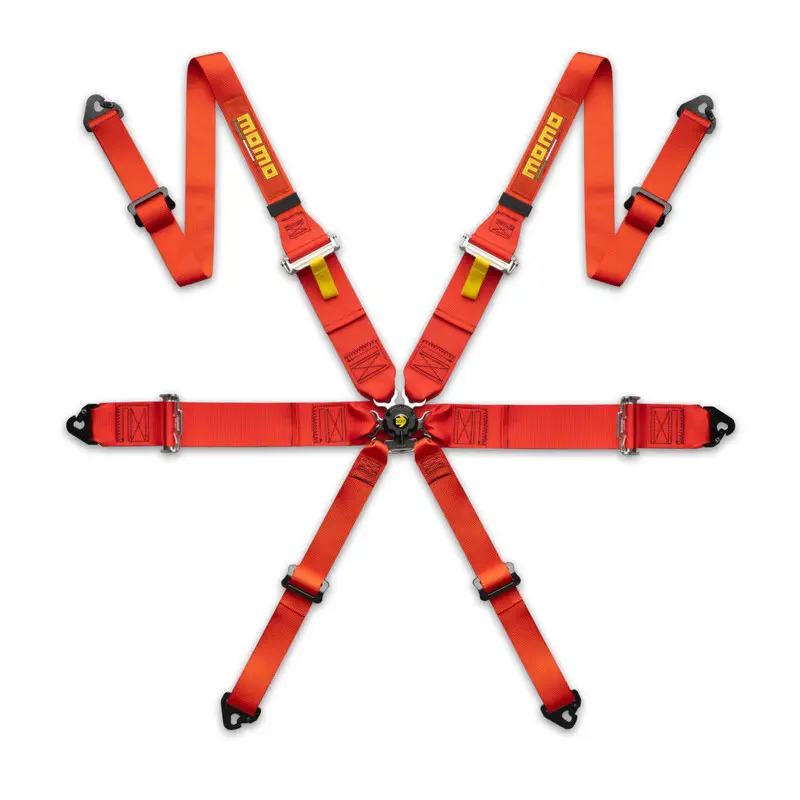 Harnais 6 Points 3"+2" Momo Pro Driver (FIA, Hans) - Rouge Satisfait Ou Remboursé