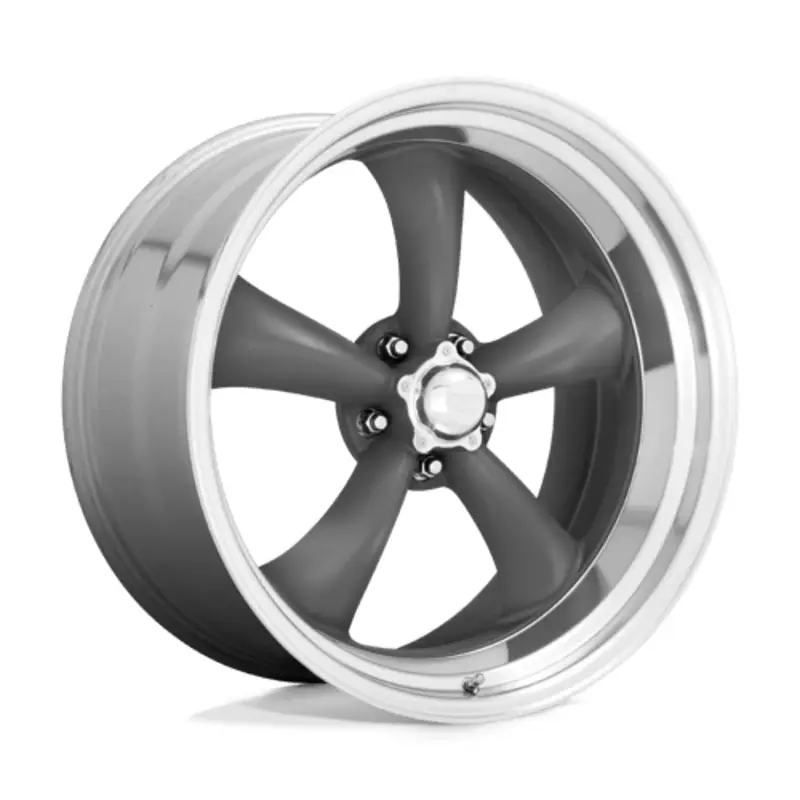 American Racing Vintage VN215 Classic Torq Thrust II 15X8 5x120.65 ET-18, Anthracite, Rebord Poli Solde
