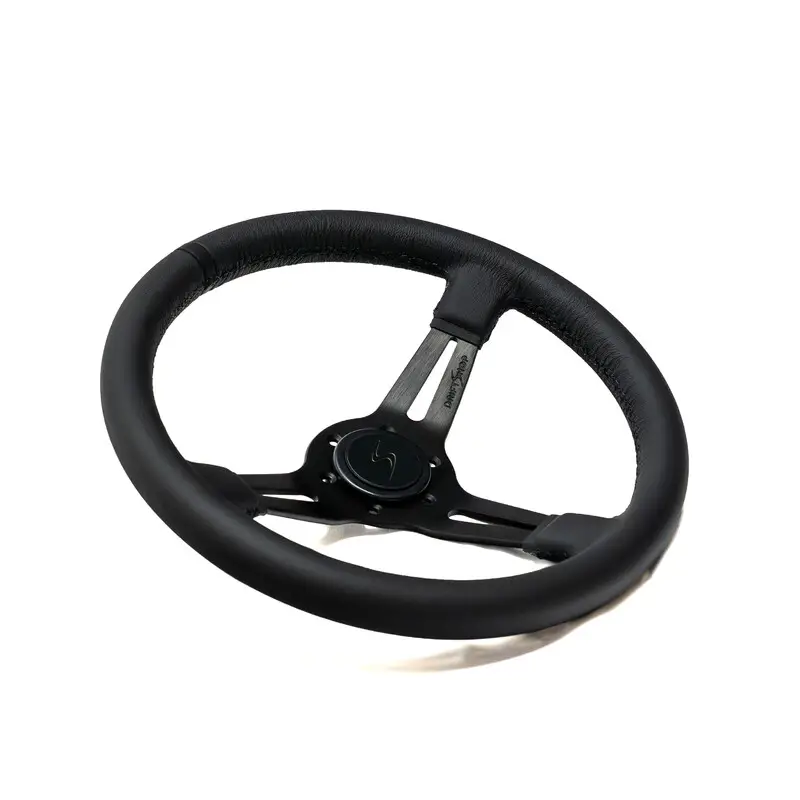 Must-Have Volant DriftShop Premium Tulipé (70 mm) "Black Edition" en Cuir