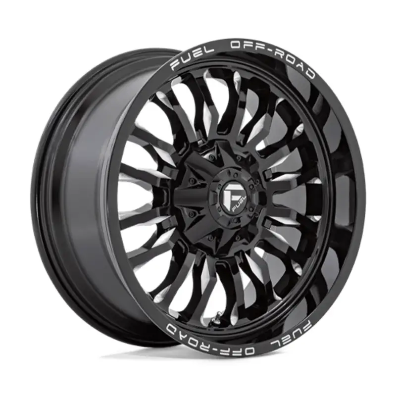 Fuel D795 Arc 22X12 8x180 ET-44, Noir Brillant, Branches Usinées Prix Réduit